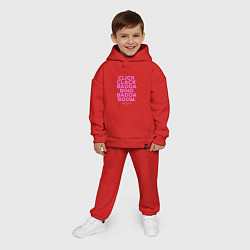 Детский костюм оверсайз Click Clack Black Pink, цвет: красный — фото 2