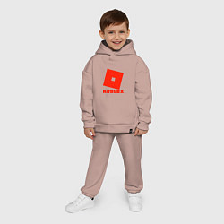 Детский костюм оверсайз Roblox Logo, цвет: пыльно-розовый — фото 2