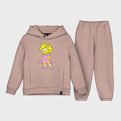 Детский костюм оверсайз Лиза милашка, цвет: пыльно-розовый