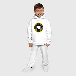 Детский костюм оверсайз FBI Departament, цвет: белый — фото 2