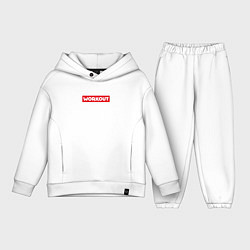 Детский костюм оверсайз Obey workout, цвет: белый