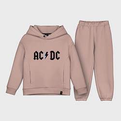 Детский костюм оверсайз AC/DC, цвет: пыльно-розовый