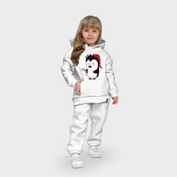 Детский костюм оверсайз Новогодний пингвин, цвет: белый — фото 2