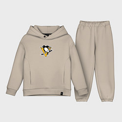 Детский костюм оверсайз Pittsburgh Penguins: Evgeni Malkin, цвет: миндальный