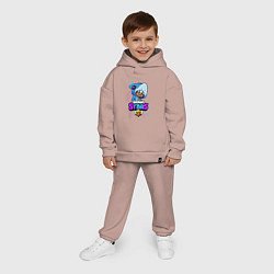 Детский костюм оверсайз Brawl Stars LEON SHARK, цвет: пыльно-розовый — фото 2