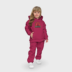 Детский костюм оверсайз Мопс Юрского Периода, цвет: маджента — фото 2