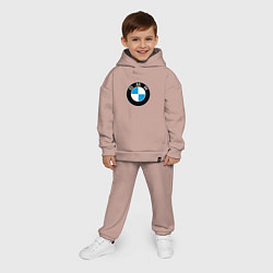 Детский костюм оверсайз BMW, цвет: пыльно-розовый — фото 2