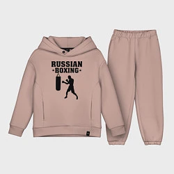 Детский костюм оверсайз Russian Boxing, цвет: пыльно-розовый