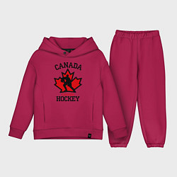 Детский костюм оверсайз Canada Hockey, цвет: маджента