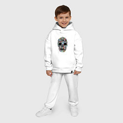 Детский костюм оверсайз Tosh Cool skull, цвет: белый — фото 2