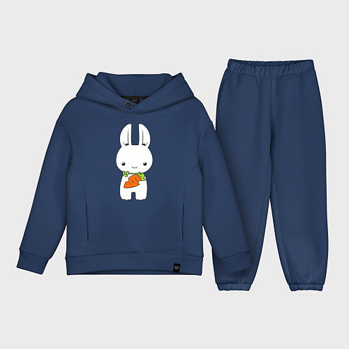 Детский костюм оверсайз Зайчик с морковкой / Тёмно-синий – фото 1