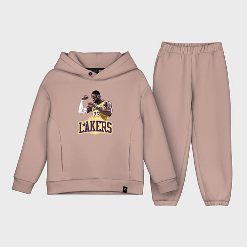 Детский костюм оверсайз LeBron - Lakers / Пыльно-розовый – фото 1
