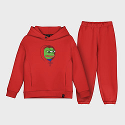 Детский костюм оверсайз Pepe in the hoodie, цвет: красный