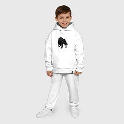 Детский костюм оверсайз Черный Волк, цвет: белый — фото 2