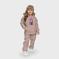 Детский костюм оверсайз Zero Two, цвет: пыльно-розовый — фото 2