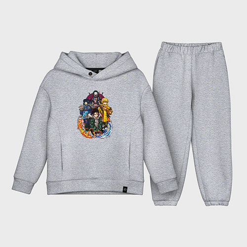 Детский костюм оверсайз КЛИНОК, РАССЕКАЮЩИЙ ДЕМОНОВ / Меланж – фото 1