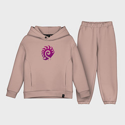 Детский костюм оверсайз Zerg logo Purple, цвет: пыльно-розовый