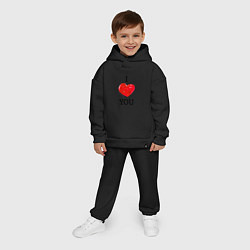 Детский костюм оверсайз I LOVE YOU HEART Z, цвет: черный — фото 2