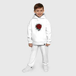 Детский костюм оверсайз Красная Роза Red Rose, цвет: белый — фото 2