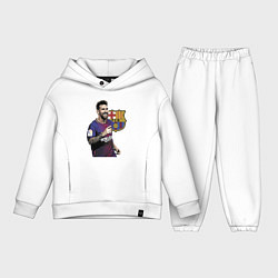 Детский костюм оверсайз Lionel Messi Barcelona Argentina, цвет: белый
