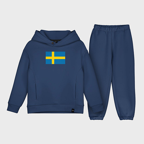 Детский костюм оверсайз Швеция Флаг Швеции / Тёмно-синий – фото 1