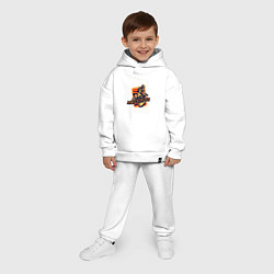 Детский костюм оверсайз Мотокросс в деле, цвет: белый — фото 2