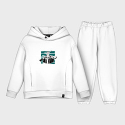 Детский костюм оверсайз Крис из Карты,деньги, два ствола, цвет: белый