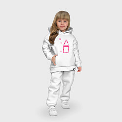 Детский костюм оверсайз Игра в кальмара: схема игры, цвет: белый — фото 2