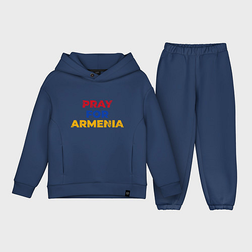 Детский костюм оверсайз Pray Armenia / Тёмно-синий – фото 1