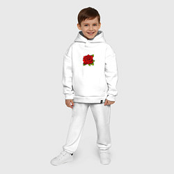 Детский костюм оверсайз Красная роза Рисунок, цвет: белый — фото 2