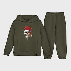 Детский костюм оверсайз Santa Skull, цвет: хаки