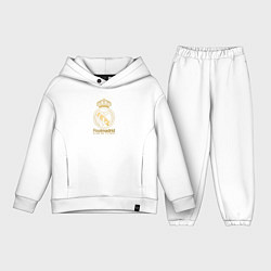 Детский костюм оверсайз Real Madrid gold logo, цвет: белый