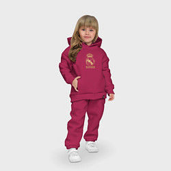 Детский костюм оверсайз Real Madrid gold logo, цвет: маджента — фото 2