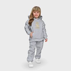Детский костюм оверсайз Real Madrid gold logo, цвет: меланж — фото 2