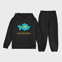 Детский костюм оверсайз Map Kazakhstan, цвет: черный