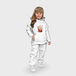 Детский костюм оверсайз Маленький Казуха ест геншин импакт, цвет: белый — фото 2
