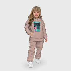 Детский костюм оверсайз Pepega и мемы Пиксель арт, цвет: пыльно-розовый — фото 2