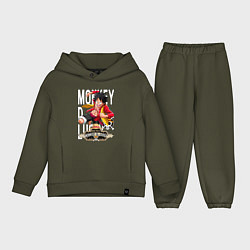 Детский костюм оверсайз One Piece Monkey Большой Куш Манки, цвет: хаки