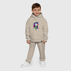 Детский костюм оверсайз Color lion! Neon!, цвет: миндальный — фото 2