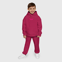Детский костюм оверсайз Game over розовый текст, цвет: маджента — фото 2