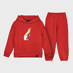 Детский костюм оверсайз Цветной попугай Colors parrot, цвет: красный