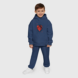 Детский костюм оверсайз Черви огромное сердце, цвет: тёмно-синий — фото 2