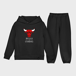 Детский костюм оверсайз Chicago Bulls are coming Чикаго Буллз, цвет: черный