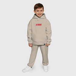 Детский костюм оверсайз H&MMM LOGO, цвет: миндальный — фото 2