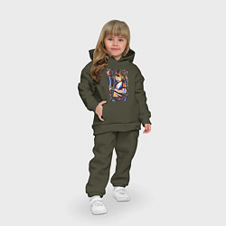 Детский костюм оверсайз Child in Rocker Ребёнок - абстракция, цвет: хаки — фото 2