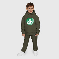 Детский костюм оверсайз Team - Celtics, цвет: хаки — фото 2