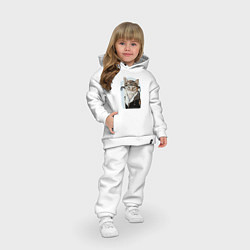 Детский костюм оверсайз Бравый кот пилот ВВС, цвет: белый — фото 2
