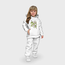 Детский костюм оверсайз Нежные цветы на веточке, цвет: белый — фото 2