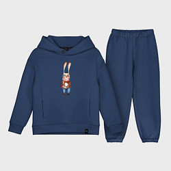 Детский костюм оверсайз Кролик в очках, цвет: тёмно-синий