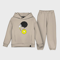 Детский костюм оверсайз KIWI BIRD, цвет: миндальный